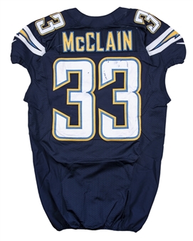 2013 LeRon McClain Game Used San Diego Chargers Home Jersey Used For 2 Games & Photo Matched To 9/22/2013 (Chargers/Meigray LOA)